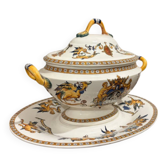 Vintage soup tureen – Gien pottery – Art Deco