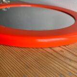 Syla vintage orange plastic round mirror