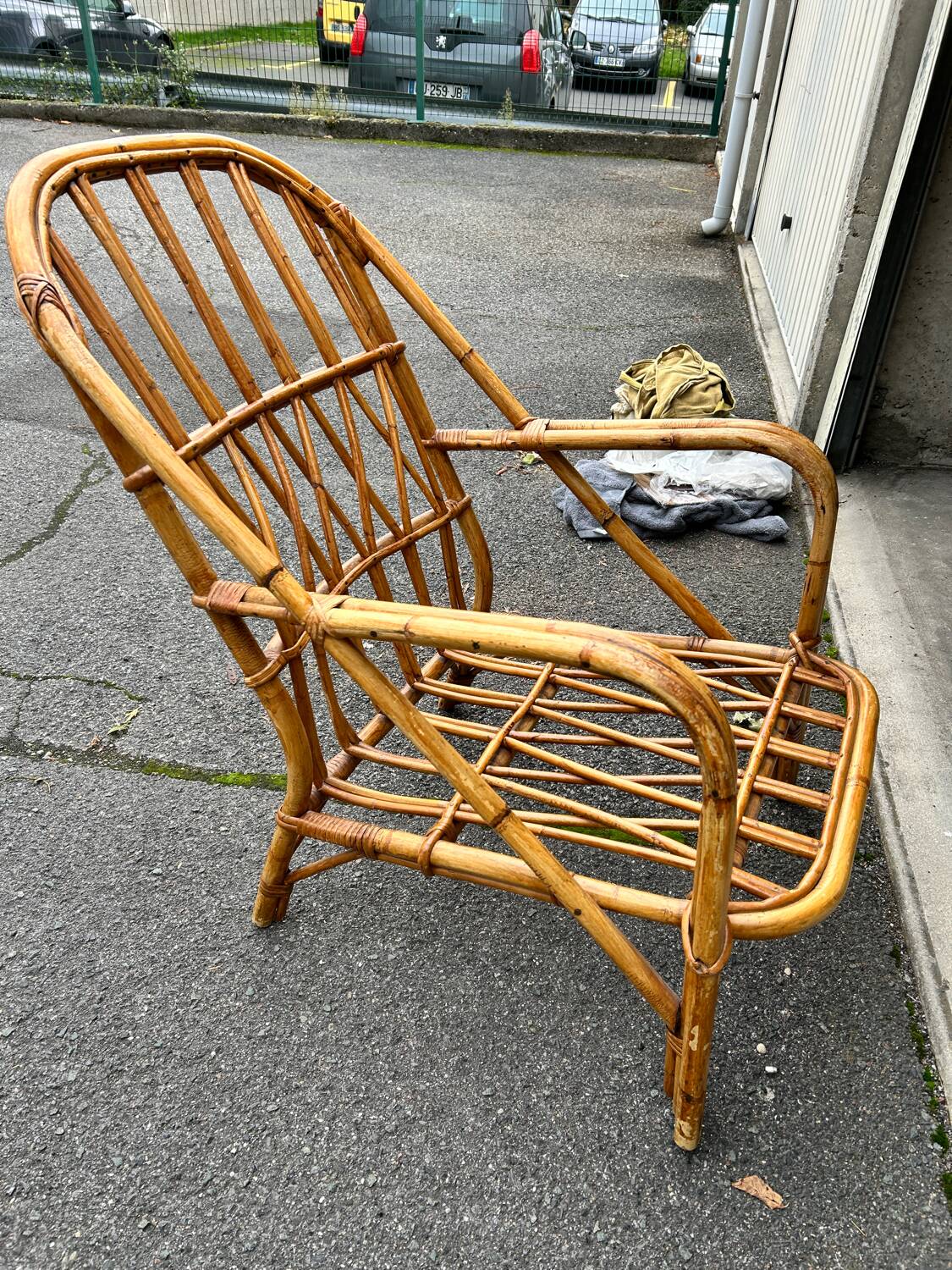 Vintage wicker armchair