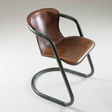 4 chairs in tanned cognac leather, Italy