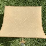 Plexiglas and brass lamp with original pagoda-shaped paper lampshade