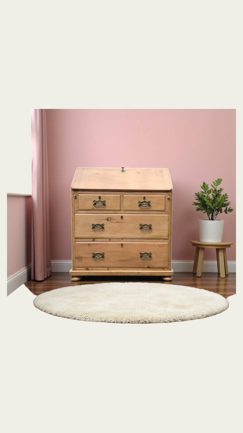 Commode, English slant-front desk, 19th century.