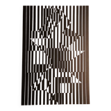Sérigraphie vintage Victor Vasarely circa 1970, d'après œuvre linéaire