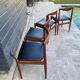 Set of 4 Scandinavian chairs by Johannes Andersen, Vamo Sonderborg, teak and imitation leather, 1960
