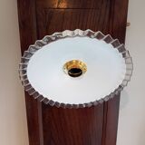 Vintage white opaline wall light