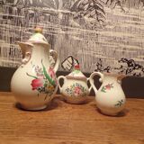 Coffee maker, sugar bowl and milk jug service Lunéville Réverbère