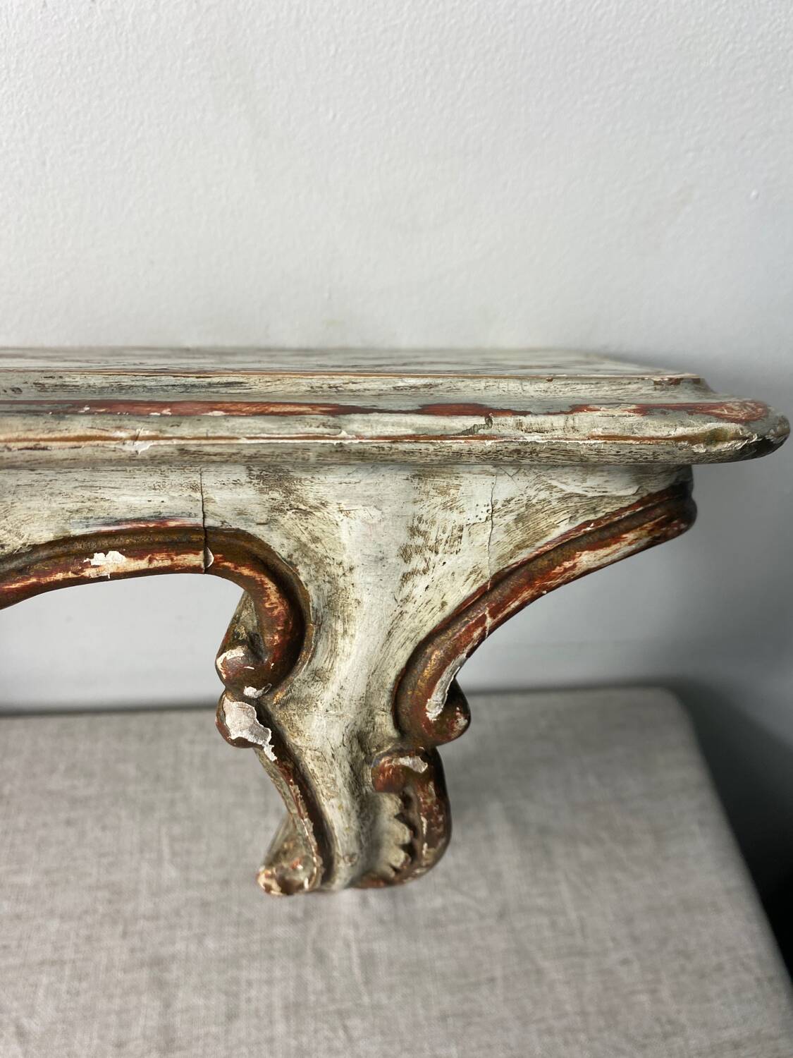 Florentine style wooden wall console