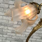 Rock lamp bronze and brass art nouveau tulip free form