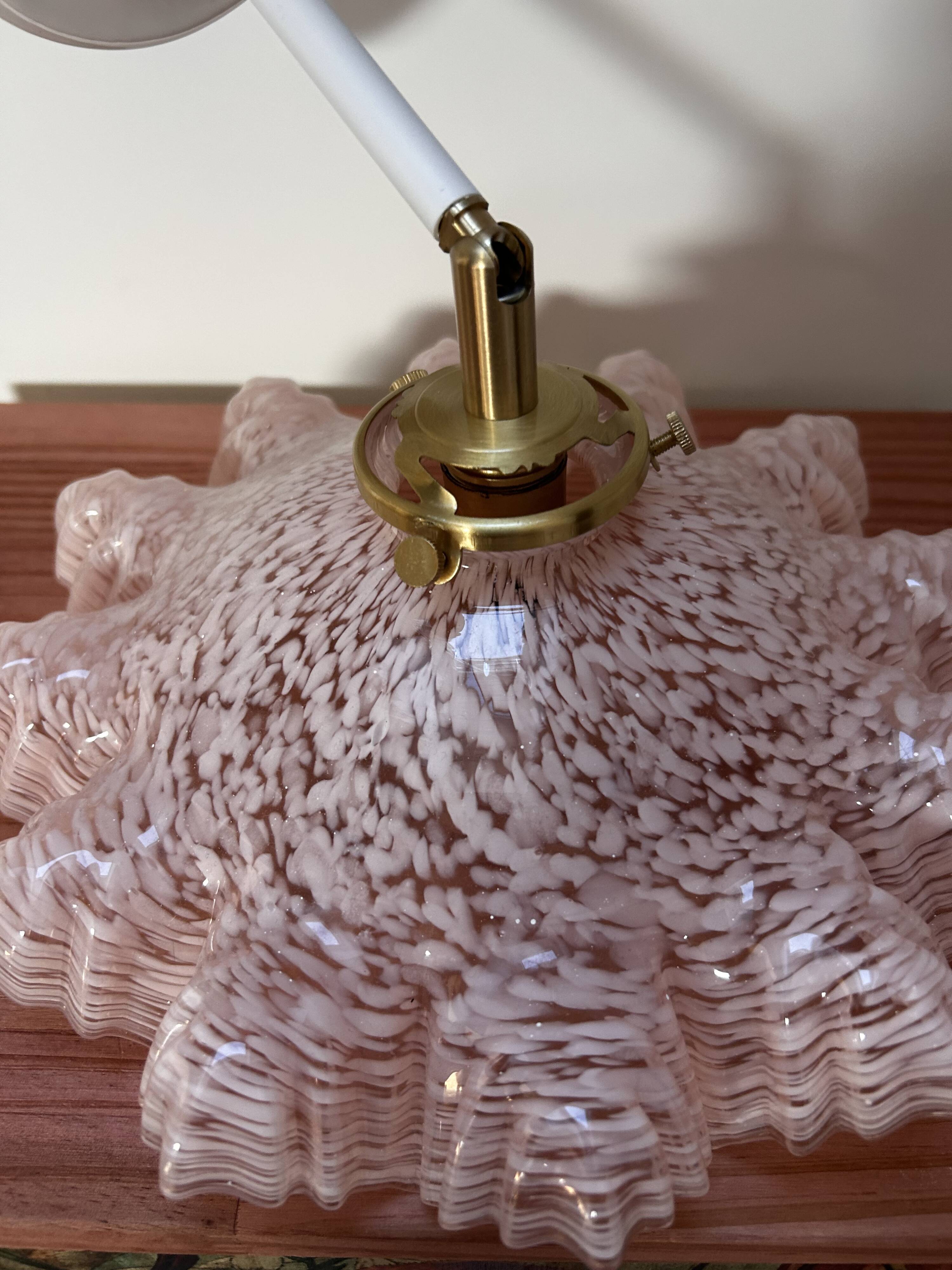 Pink Clichy glass tilting wall light