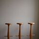 Set of 3 oak bar stools, mid-century Danish modern, Rainer Daumiller, 1960s.