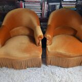 Paire de fauteuils " crapaud"