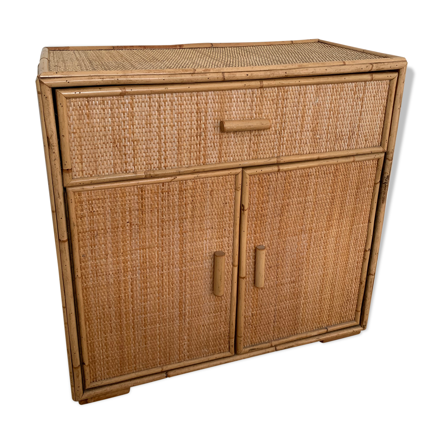 Mid century rattan bamboo sideboard