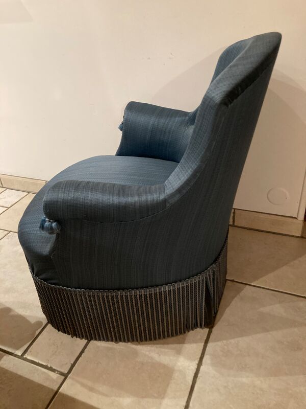 Fauteuil crapaud bleu