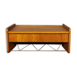 Scandinavian bedside wall shelf in teak