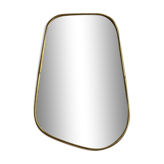 Organic trapeze mirror golden brass 43x40cm