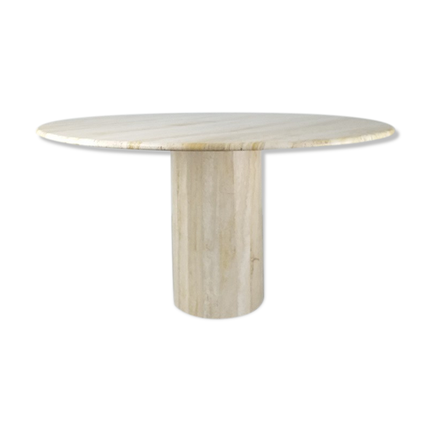 Travertine dining table design Jean-Charles Roche Bobois vintage 70s