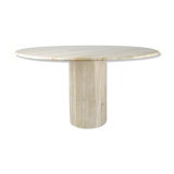 Travertine dining table design Jean-Charles Roche Bobois vintage 70s