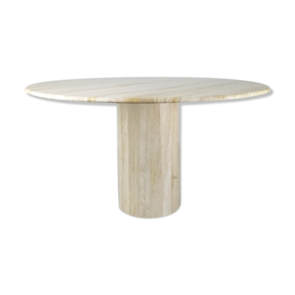 Travertine dining table design Jean-Charles Roche Bobois vintage 70s