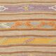 Warm Earth Tones Striped Turkish Kilim Rug, 135x168 Cm