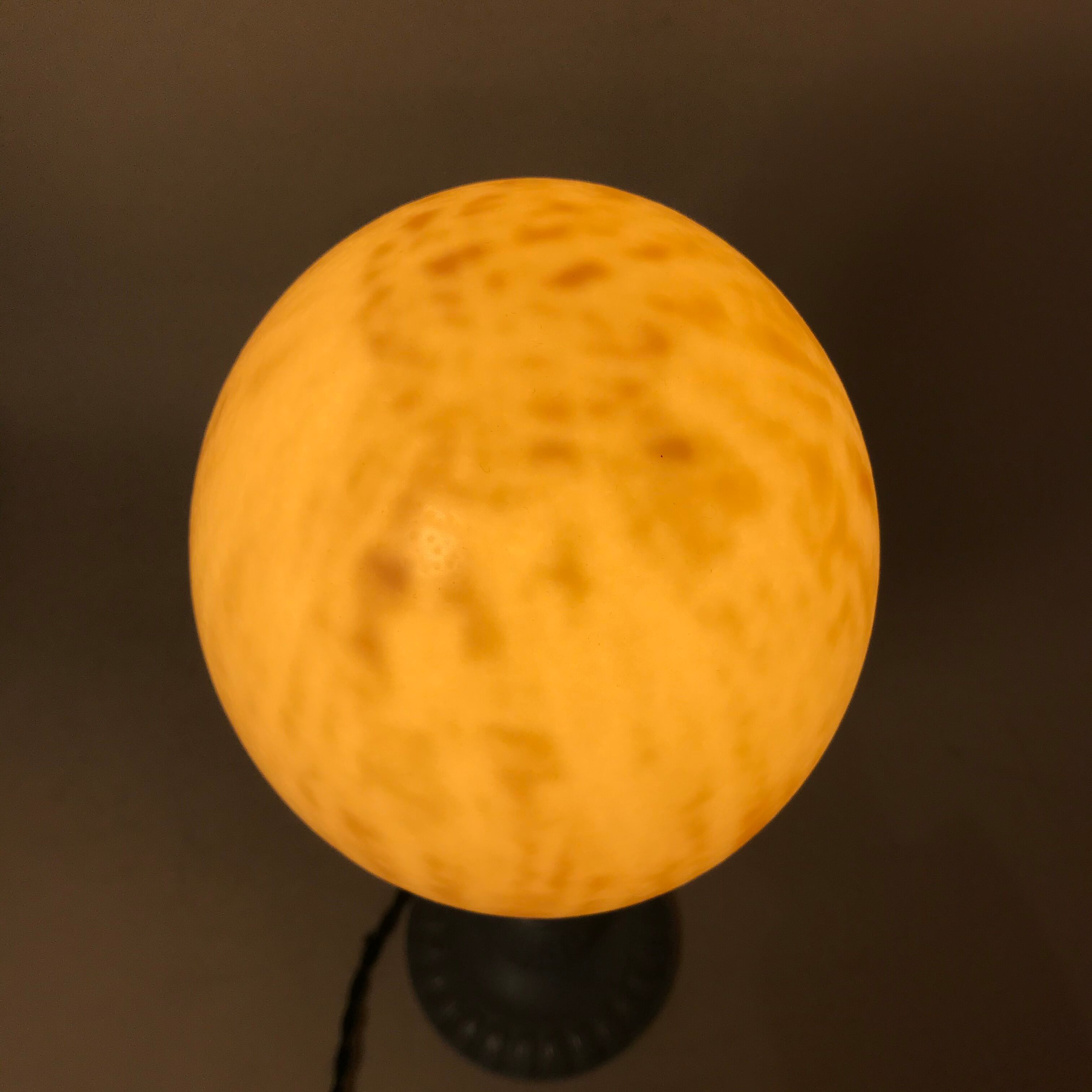 Vintage ostrich egg laying lamp