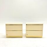 Pair of lacquer and brass bedside tables Éric Maville 1970