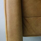 Set of two cognac leather Florence Knoll lounge chairs model 65a