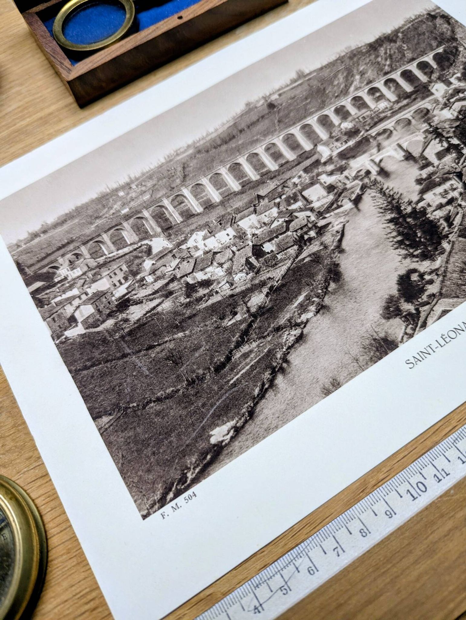 Saint-Léonard-de-Noblat, Haute-Vienne, printed photo plate from 1942.