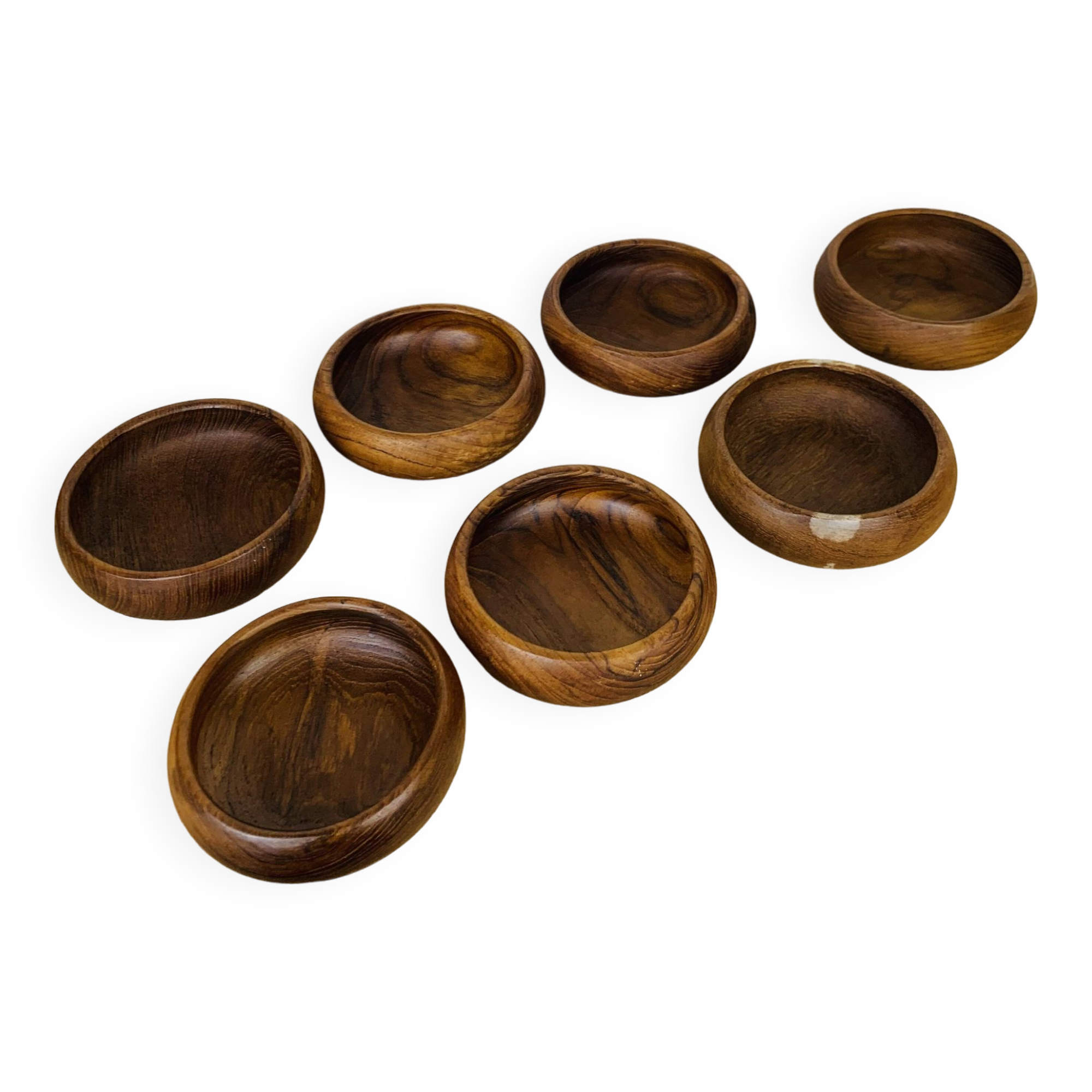 7 Scandinavian Danish teak bowls from the 60s