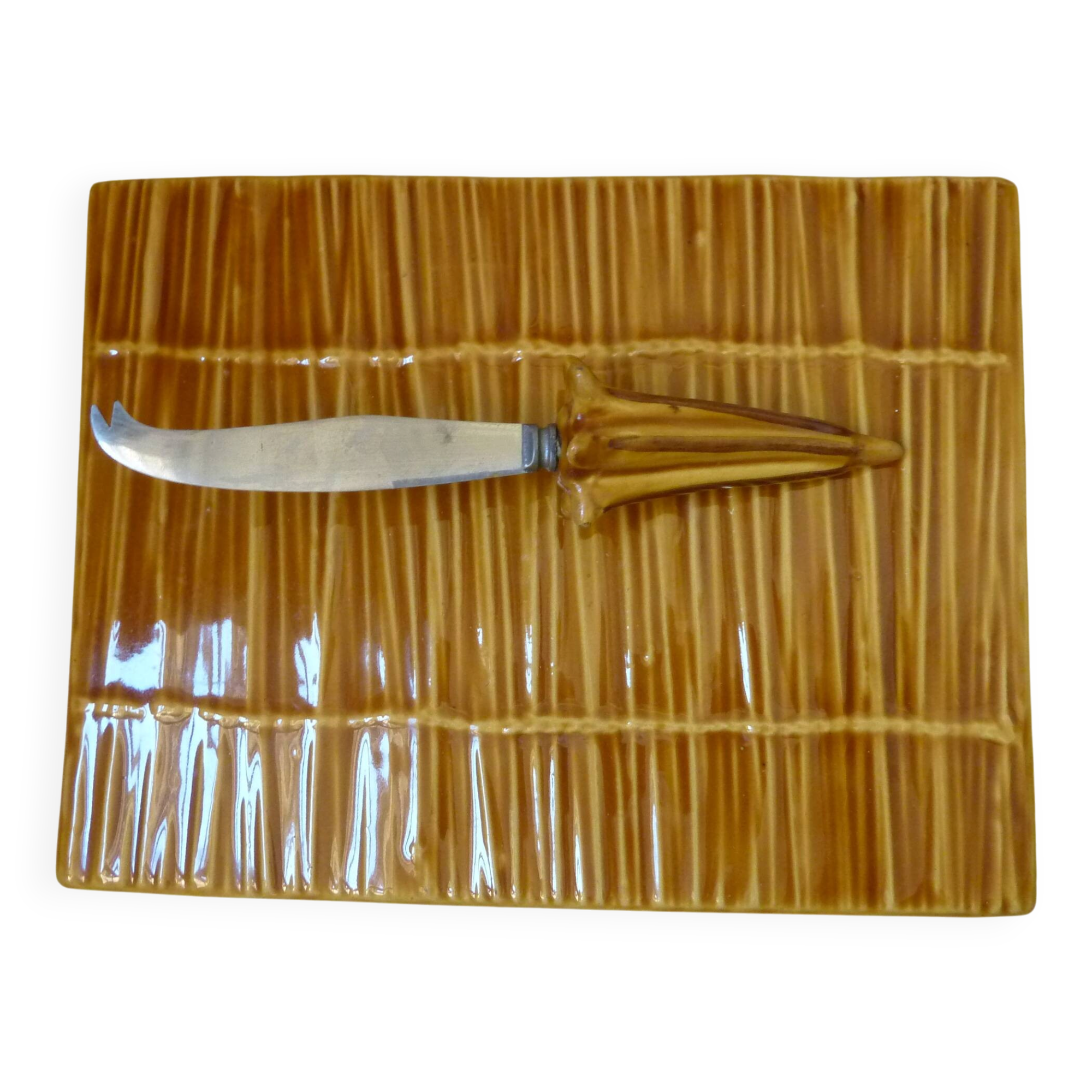 cheese platter with its ceramic knife type Vallauris