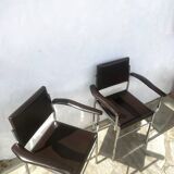 2 chrome designer chairs