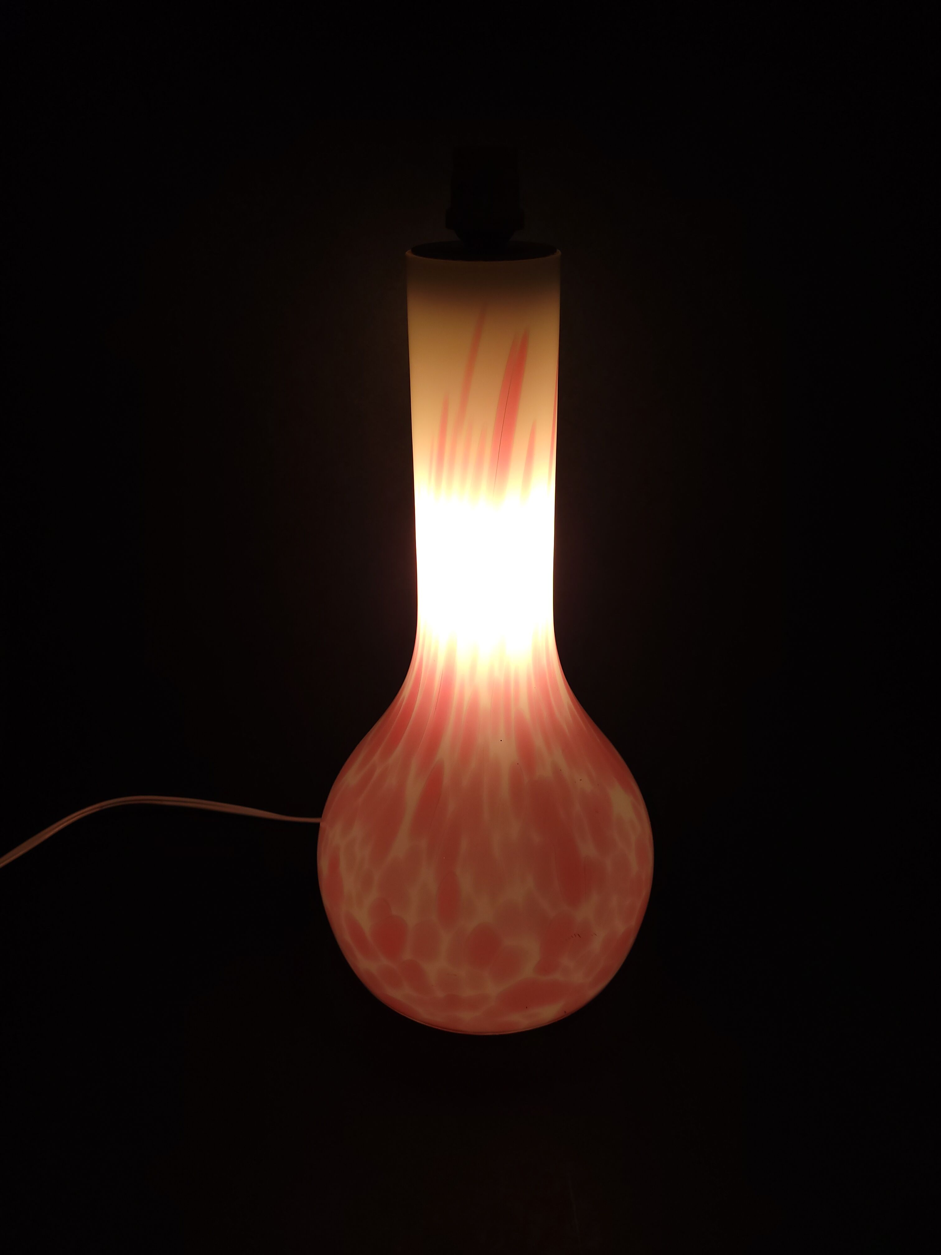 Vintage glass lamp foot Italy by Carlo Moretti