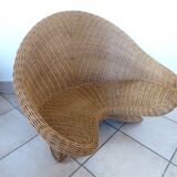 Fauteuil lotus en osier