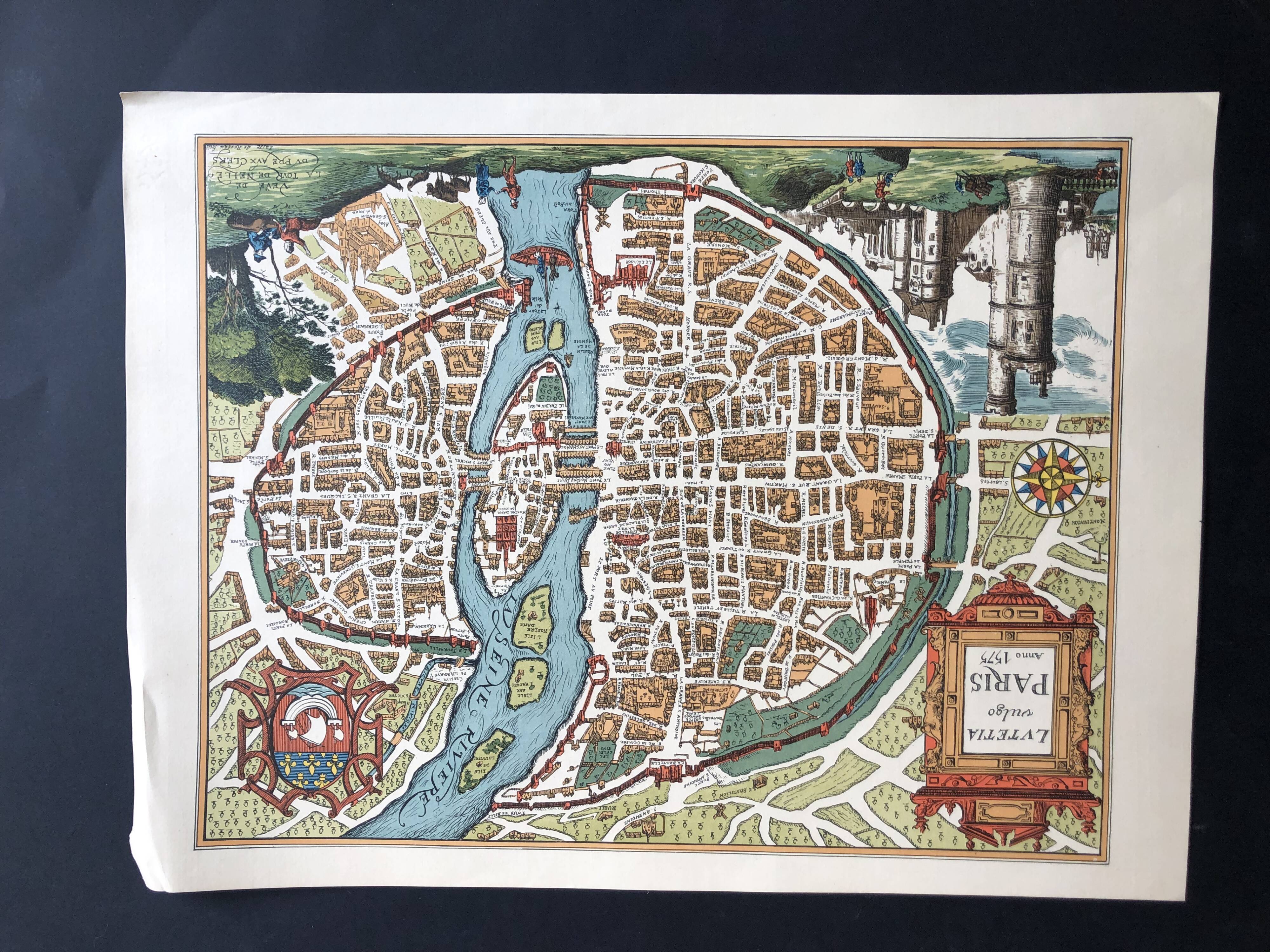 Ancient geography map of Paris