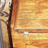 Small 19th century Napoleon III style secretary with folding top and marquetry