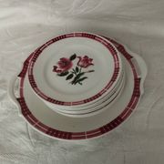 Lot of Vintage Sarreguemines & Digoin – "Dijon" Model | Tart Dish + 8 Plates