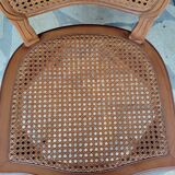 Set of 6 Louis XV chairs in wood and cane