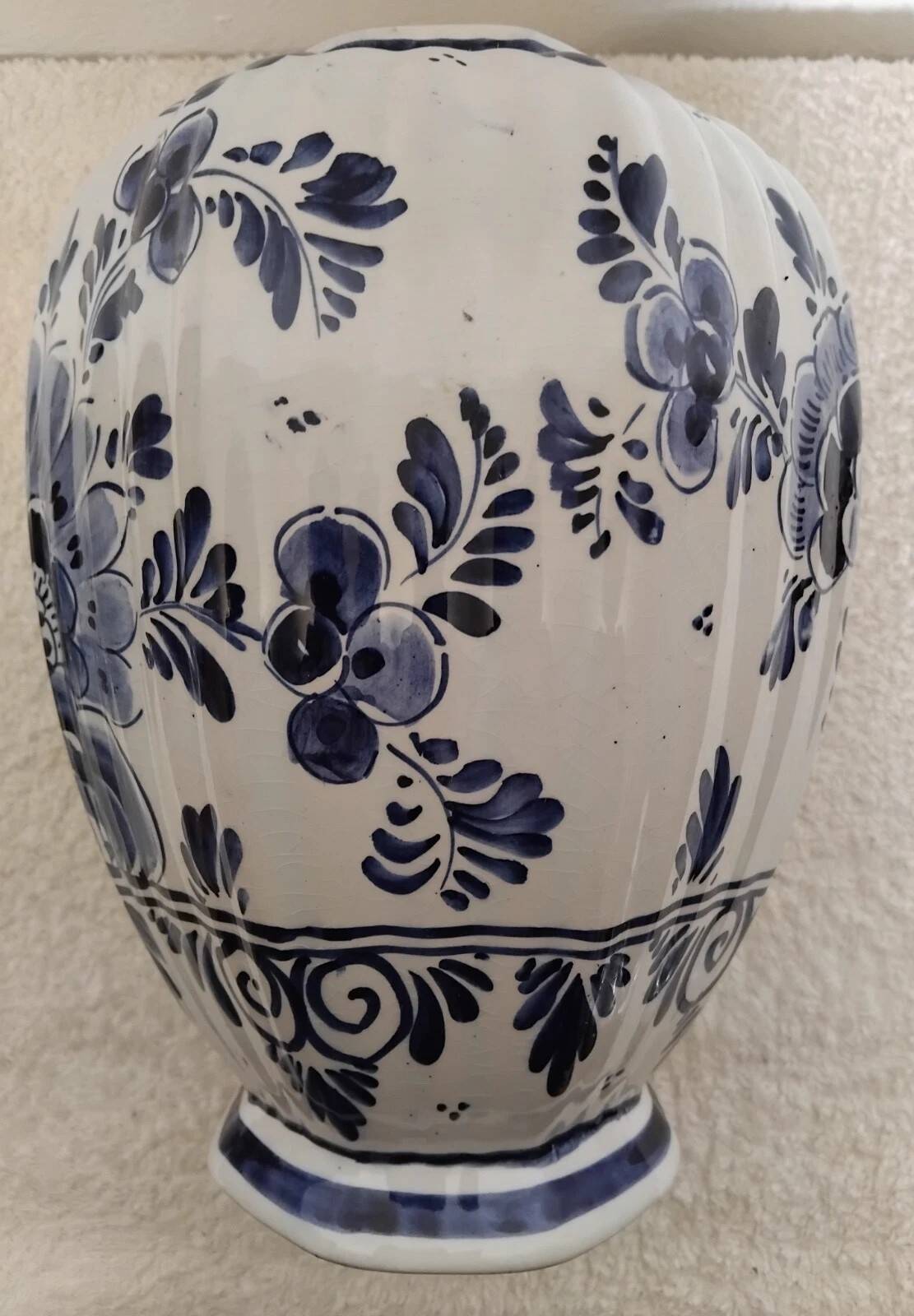 Vintage Delft Vase/Potiche, Hand-Painted and Signed