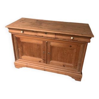 Honey-colored wood sideboard