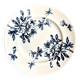Small round Lunéville dish in blue ironstone, "Azaléa" service