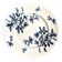 Small round Lunéville dish in blue ironstone, "Azaléa" service