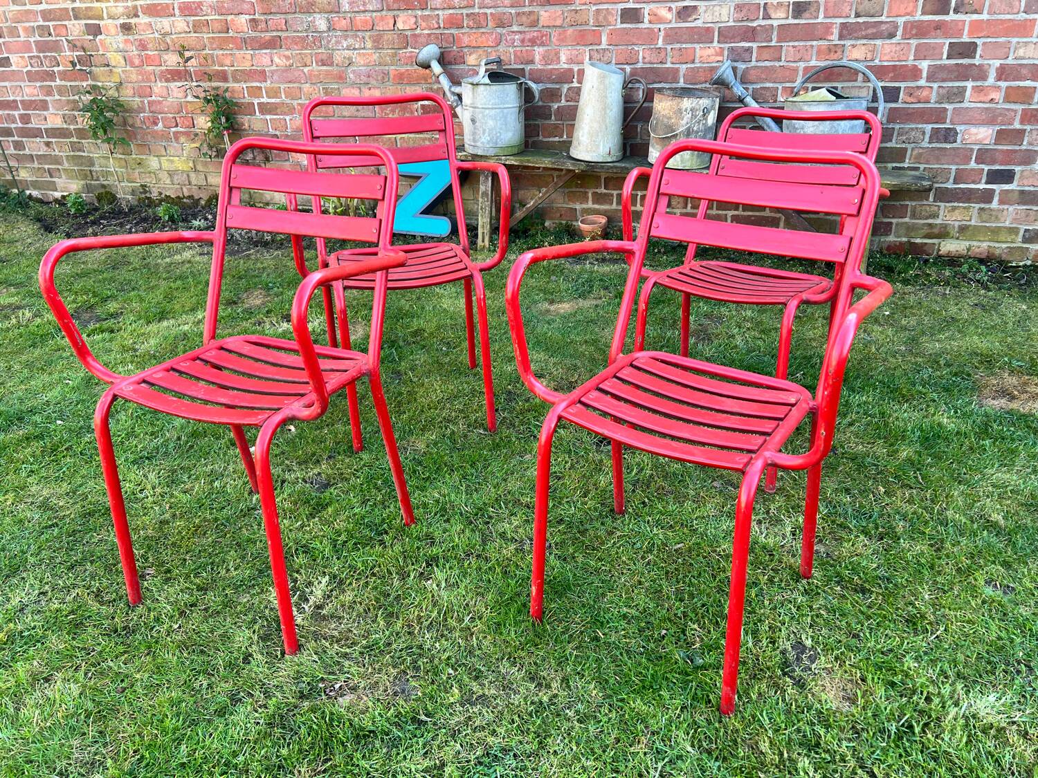 Old metal bistro chairs
