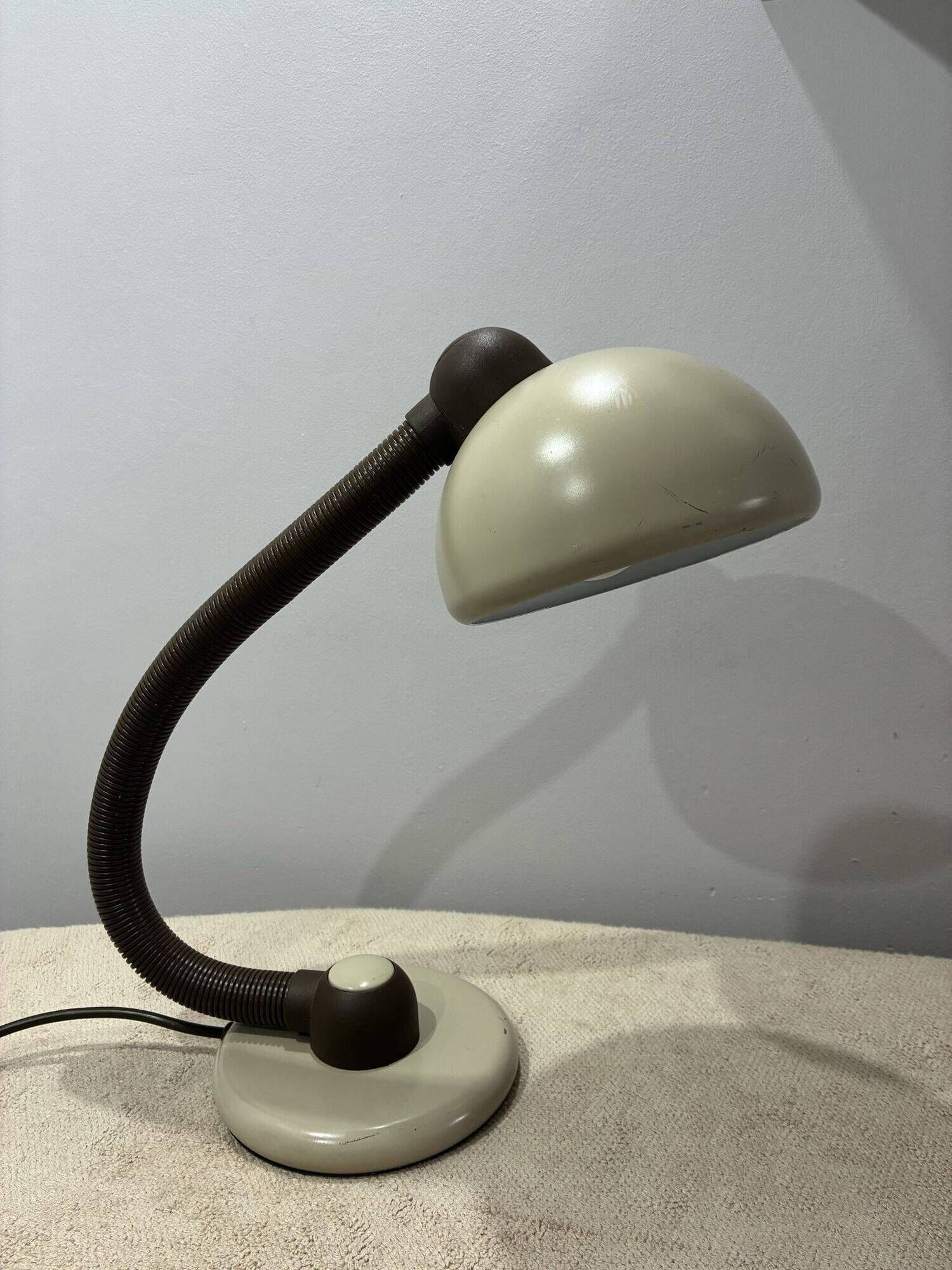 Klaus Hempel desk lamp for Hustadt Leuchten, ochre and beige, 1970s–80s