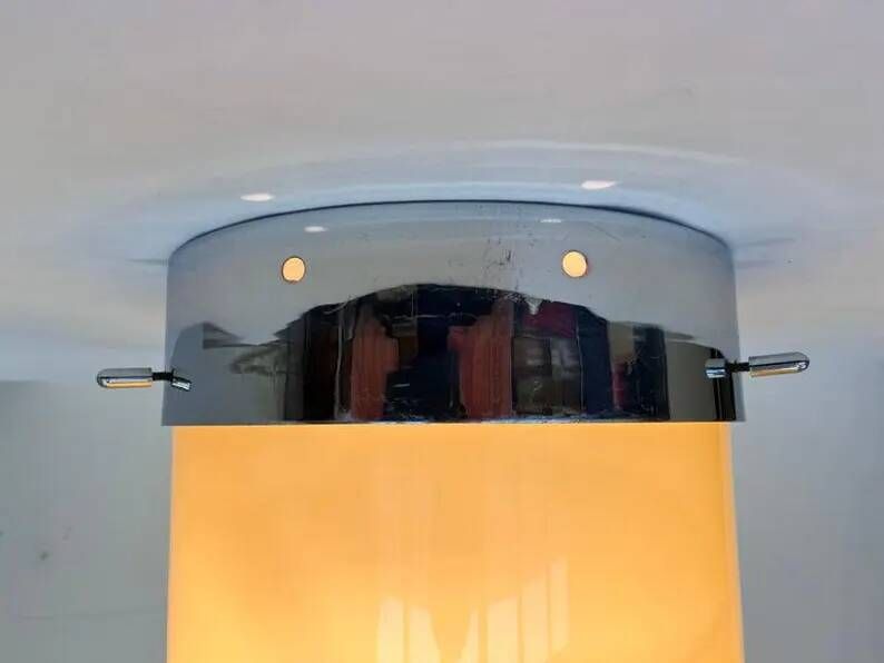 XXL Midcentury Hotel Design Ceiling Lamp, Flushmount, 1970s - Czechoslovakia