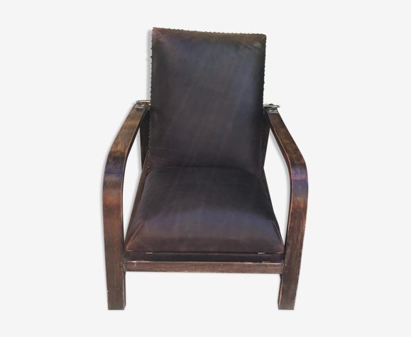 Fauteuil art deco en cuir