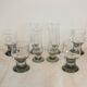 4 flutes + 4 verres à vin en cristal épais Tarente pied gris acier 1970