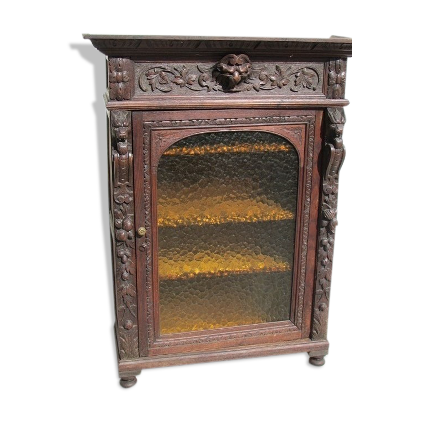 Gothic shelf showcase , solid oak