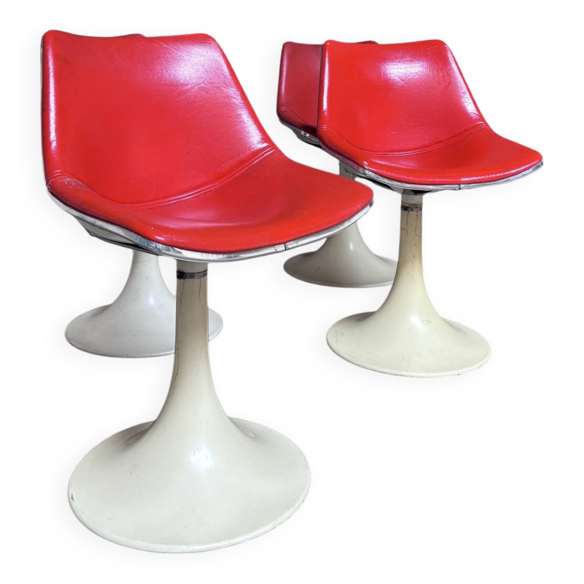 Tulip leg armchairs