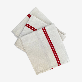 Set of 3 kitchen towels in cotton linen
