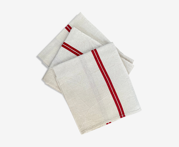 Set of 3 kitchen towels in cotton linen