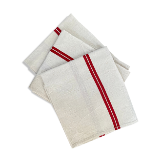 Set of 3 kitchen towels in cotton linen